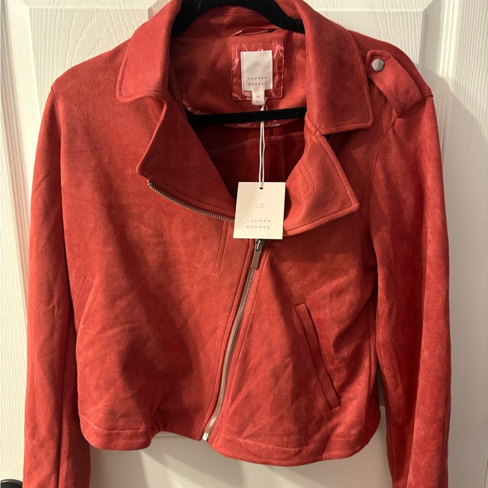 LC Lauren Conrad Women's Terracotta/Maroon Suede Jacket - Picture 5 of 7